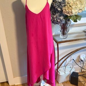Lulus hot pink a-symmetrical dress. Sz L